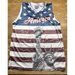 USA Drinking Team America Beer Coozy Tank Top Men's Size M